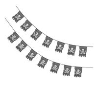 YARNOW Guirlande de Crânes Pirates pour Décoration Halloween en Polyester, Impression Fine Résistante, pour Fête et Décoration de Cheminée
