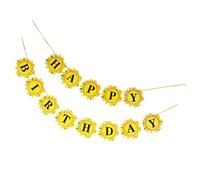 YARNOW Guirlande de Fanions Tournesol Bannière Anniversaire Décorative Happy Birthday pour Fête Garçon Fille ou Salon