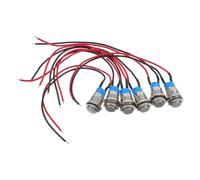 YARNOW Interrupteur de Klaxon Rond en Métal Étanche avec Bouton-poussoir Filaire, Connexion Stable, Adapté pour Ateliers et Usage Extérieur, Pack de 6 Pièces