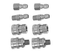 YARNOW Kit D'adaptateurs pour Nettoyeur Haute Pression 8pcs en Acier Inoxydable Raccords Mâle et Femelle, Compatibilité Professionnelle et Design à Connexion Rapide