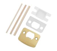 YARNOW Kit de Réparation Usage Polyvalent Installation Facile avec Plaque en Acier Inoxydable et Entretoise en Bois pour Serrure de Porte pour Portes Extérieures