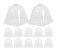 YARNOW Lot de 12 cloches de protection en plastique pour plantes : serre d'extérieur transparente, mini-serre, cloche réutilisable pour semis de jardin et de terrasse (7,5 x 7 cm).