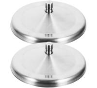 YARNOW Lot de 2 couvercles de tasse réutilisables en acier inoxydable - Diamètre : 10 cm - Étanche à la poussière - Universel - Pour café, café, thé, bière, verre à vin - Argenté