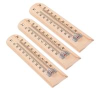 YARNOW Lot de 3 Thermomètres en Bois Multifonctionnels Design Suspendu pour Usage Intérieur et Scolaire, Style Classique et Décoration Élégante