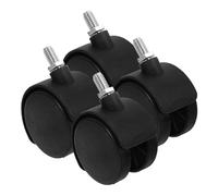 YARNOW Lot de 4 Roulettes Pivotantes M8*13mm en Pp Noir pour Meubles de Bureau, Fonctionnement Silencieux et Solide, pour Rangement sous Lit et Chariot de Courses