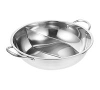 YARNOW Marmite à Double Compartiment Compatible Gaz et Induction en Acier Inoxydable Ustensile de Cuisine Inox 34 Cm, Casserole pour Fondue Chinoise et Pot Chaud sans Couvercle
