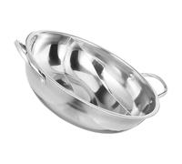 YARNOW Marmite Chauffante en Acier Inoxydable Compartimentée de 34 Cm, Design Double Section sans Couvercle, pour Repas Intimes Cuisine Maison