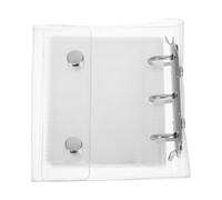 YARNOW Mini Classeur à 3 Anneaux Rond avec Couverture Transparente en Pvc, Fermeture à Double Bouton-pression, Pochettes pour Documents, pour Voyage et Usage DIY