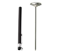 YARNOW Mini Thermomètre Alimentaire en Acier Inoxydable Noir, Facile à Utiliser, pour Mesurer la Température du Café Lait la Maison