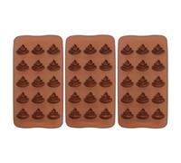 YARNOW Moule Silicone 15 Cavités Forme Caca 21X10.8 Cm Pour Bonbons Glaçons Chocolat Dessert Réutilisable Four Micro-Ondes Lave-Vaisselle