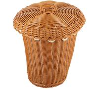 YARNOW Panier de Rangement en Pp Marron avec Couvercle Panier Robuste Multifonction pour Salle de Bain ou Maison ou Corbeille à Fruits