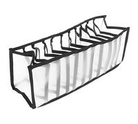 YARNOW Panier de Rangement pour Sous-vêtements et Soutiens-gorge en Nylon Noir 7 Compartiments, Organiseur Tiroir Compact pour Dressing Ordonné