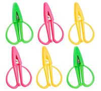 YARNOW Petits ciseaux de couture en acier inoxydable, lot de 6 avec capuchons en silicone, adaptés à la broderie et travaux manuels