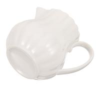 YARNOW Pichet à Lait Design Moderne pour Maison et Restaurant en Céramique Blanc de 240ml Bec Verseur et Fonction Mousseur pour Crème à Latte