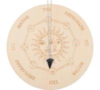 YARNOW Planche de Radiesthésie à Pendule en Bois pour Fête Halloween, | Surface Lisse, Motifs Astrologiques, Repères Yes et No, Accessoire Décoratif pour Débutants et Wicca