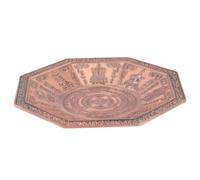 YARNOW Plateau de Feu Rituel Bouddhiste Modèle Octogonal Rouge avec Motifs de Chance Accessoire de Culte et Décoration Intérieure Élégante