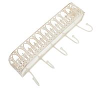 YARNOW Porte-clés Mural Vintage en Fer Blanc 30,5x11,5x7cm avec Crochets Multiples, Organiseur Mural Fonctionnel et Gain de Place pour Entrée ou Vestibule