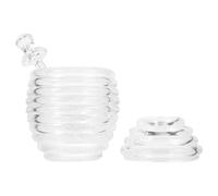 YARNOW Pot de Miel Transparent Distributeur de Miel Pratique et Facile à Utiliser Maison 265ml en Ps avec Doseur et Bâton Mélangeur