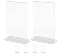 YARNOW Présentoir Acrylique T-type Double Face 6pcs Léger et Facile à Installer pour Affichage Prix et Porte-affiche Élégant en Restaurant ou Bureau