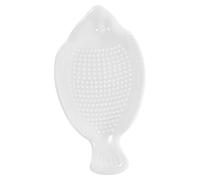 YARNOW Râpe à Ail et Gingembre en Céramique Blanche Pratique pour Usage Domestique, Assiette Gratte Ail Rapide pour Râper Gingembre et Radis