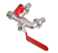 YARNOW Robinet Double 1/2 Pouce en Alliage de Zinc avec Double Sortie et Design Étanche, Installation Facile pour Machine à Laver et Jardin Extérieur