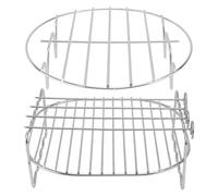 YARNOW Support à Brochettes Double Couche 3.2qt-5.8qt en Acier Inoxydable Accessoire Barbecue et Cuisson Vapeur pour Friteuse à Maison