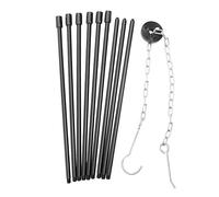 YARNOW Support pour Trépied de Camping Support pour Ustensiles Cuisine de Camping Trépied à 3 Pieds en Alliage D'aluminium Noir Portable Stable Chaîne et Paquet de Transport et Randonnée