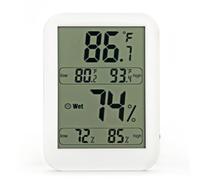YARNOW Thermomètre D'ambiance Numérique Hygromètre, Écran LED Haute Précision, Mesure D'humidité, Léger en Abs, pour Bureau et Chambre, sans Batterie