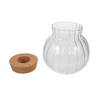 YARNOW Vase de Propagation d'eau en Verre Transparent avec Couvercle en Liège, Jardinière Hydroponique Minimaliste pour Bureau et Décoration Intérieure