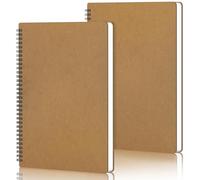 Yarotm Cahier Petit Carreaux Spirale A4 - Lot de 2 Carnets de Notes A4 - Cahiers Carreaux 5mm - 100g/m² Papier 60 Feuiles Notebook Spirales - 700g Kraft Couverture Bloc Note a4
