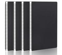 Yarotm Cahier Spirale A4 - Lot de 4 Carnets Petit Carreaux A4 - Cahiers Carreaux 5mm - 100g/m² Papier 60 Feuiles Notebook Spirales - 700g Kraft Couverture Bloc Note a4