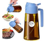 YARRAMATE Pulvérisateur d'Huile 470 ml 2 en 1 en Verre Ambré Anti-Lumière | Spray Huile Cuisine Qualité Alimentaire - Verseur et Pulvérisateur, pour Friteuse à Air et le Barbecue (Bleu ciel)