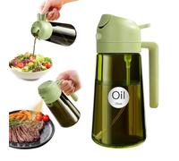 YARRAMATE Pulvérisateur d'Huile 470 ml 2 en 1 Verre Vert Foncé Anti-Lumière | Spray Huile Cuisine Qualité Alimentaire - Verseur et Pulvérisateur, idéal pour la Friteuse à Air et le Barbecue (vert)