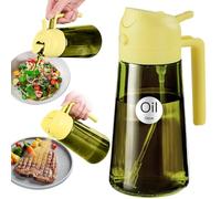 YARRAMATE Pulvérisateur d'Huile 470 ml 2 en 1 Verre Vert Foncé Anti-Lumière | Spray Huile Cuisine Qualité Alimentaire - Verseur et Pulvérisateur, idéal pour la Friteuse à Air et le Barbecue(Jaune Citron)