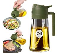 YARRAMATE Pulvérisateur d'Huile d'Olive 470 ml 2 en 1 en Verre pour Cuisine | Spray Huile Cuisine avec Fonction Verseur et Pulvérisateur, Idéal pour la Friteuse à Air et le Barbecue (vert olive)