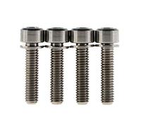 Yaruijia Lot de 4 boulons en titane M6 x 16 mm M6 x 20 mm M6 x 25 mm avec rondelle pour frein de vélo (titane, M6 x 25 mm)