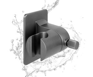YARVPUV Support de Douche Sans Perçage Support Pommeau de Douche Universel Réglable - Accroche Pommeau de Douche Mural avec Adhésif 3M - Compatible Toutes Douchettes - Gris Foncé