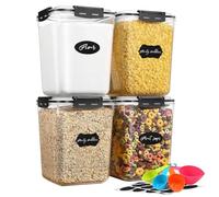 YASHE 5.3L Boîte Conservation Alimentaire Lot de 4, Boîte Rangement Cuisine en Plastique avec Couvercle, Sans BPA Boîte Hermetiques Alimentaires pour Cereales, Pâtes, Farine, Aliment