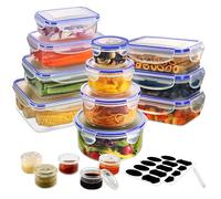 YASHE Boîte Conservation Alimentaire 32 Pièces, Sans BPA Boîte Alimentaire Set, Plastique Boîte Hermetique Alimentaire, 100% Étanche, Adaptés au Micro-ondes et au Congélateur