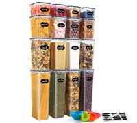 YASHE Boite Hermetique Alimentaire, 16 Boîtes Alimentaires en Plastique Sans BPA avec Couvercles, Boite de Rangement Cuisine, pour Céréales, Farine et Aliments Sets