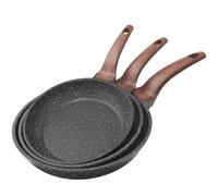 YASHE Ensemble de poêles antiadhésives, 3 pièces - Poêles en granit de 20/24/28 cm, compatibles induction, saines et durables, idéales pour les omelettes et la cuisine quotidienne, gris