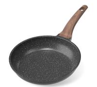 YASHE Poêle Antiadhésive de 24 cm, Poêle à Granit pour Œufs, Crêpes et Bacon, Compatible Induction, Facile à Nettoyer, Sans PFOA avec Poignée Résistante à la Chaleur, Gris