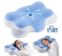 Yaskyly Oreiller Memoire Forme, Oreiller Ergonomique Cervical avec taie d'oreiller rafraîchissante, Oreiller Papillon Coussin cervicales douloureuses pour Dormir sur Le côté, Le Dos et Le Ventre