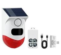Yasorn Alarme Détecteur de Mouvement, détecteur de mouvement extérieur avec télécommande, portée du capteur infrarouge 120dB 12m/110° et étanchéité IP67, système d'alarme pour garage, ferme, intérieur