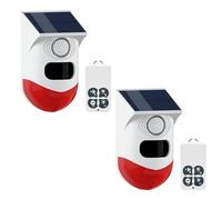 Yasorn Alarme détecteur de Mouvement, extérieur avec télécommande, et IP67 étanche, système d'alarme pour Garage, Ferme, Jardin, intérieur,120 DB capteur Infrarouge portée 12m/110° （2Pack）