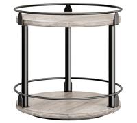 YATINEY Étagère à Épices, Organisateur Pivotant, Plateau Rond à 2 Niveaux, Plateau à Épices Rotatif, pour comptoir de Cuisine, Table à Manger, Coiffeuse, Bureau, Gris Patiné et Noir XSR22BG