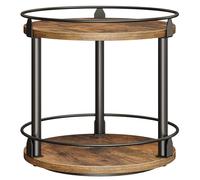 YATINEY Étagère à Épices, Organisateur Pivotant, Plateau Rond à 2 Niveaux, Plateau à Épices Rotatif, pour comptoir de Cuisine, Table à Manger, Coiffeuse, Bureau, Marron Rustique et Noir XSR22BR