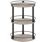 YATINEY Étagère à Épices, Organisateur Pivotant, Plateau Rond à 3 Niveaux, Plateau à Épices Rotatif, pour comptoir de Cuisine, Table à Manger, Coiffeuse, Bureau, Gris Patiné et Noir XSR23BG
