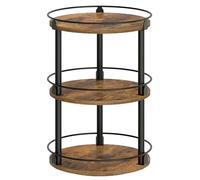YATINEY Étagère à Épices, Organisateur Pivotant, Plateau Rond à 3 Niveaux, Plateau à Épices Rotatif, pour comptoir de Cuisine, Table à Manger, Coiffeuse, Bureau, Marron Rustique et Noir XSR23BR