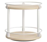 YATINEY Organisateur Lazy Susan, Plateau Tournant pour Épices, Organisateur de Plateau Tournant à 2 Niveaux, Porte-Épices sur Plateau Tournant Industriel, pour Plan de Travail de Cuisine, Compact et